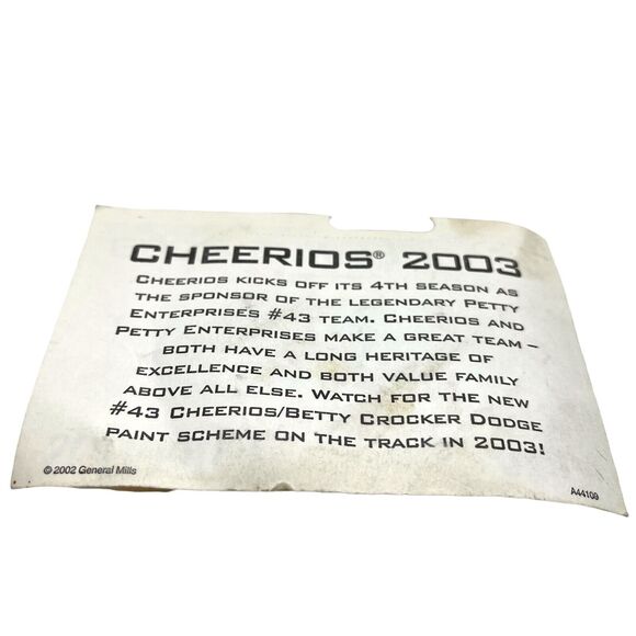 Cheerios Nascar Diecast Car 1:64 General Mills 2003 #43 Petty Enterprises Promo - Picture 8 of 14